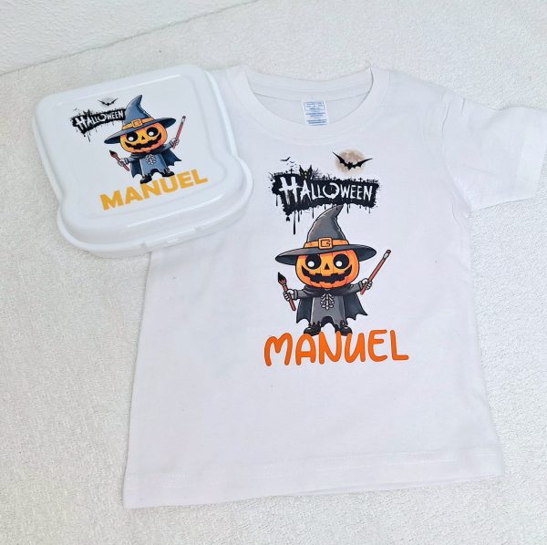 Camiseta calabaza terrorifica niño - Imagen 2
