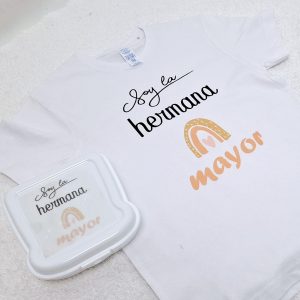 Camiseta hermana mayor arcoiris