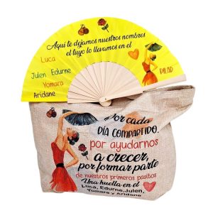 conjunto bolso y abanico flamenca
