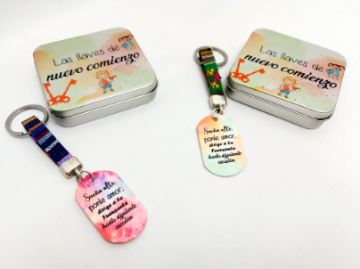 llavero profe aluminio