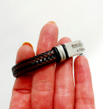 pulsera profe cuero trenzado promocion