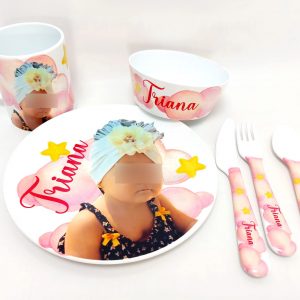 Vajilla nubes rosas