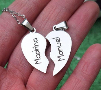 gargantilla corazón partido