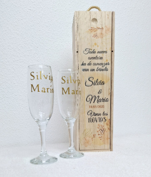 caja mas copas de cava