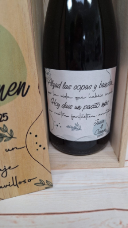 caja regalo madera y cava