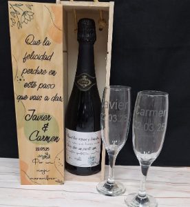 pack cava mas caja madera