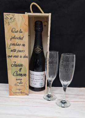 pack cava mas caja madera