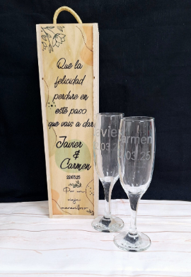 pack cava mas caja madera