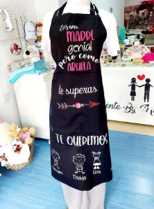 delantal niños negro