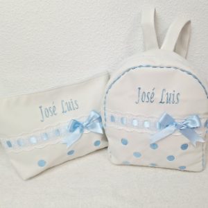 conjunto personalizado mochila bebé