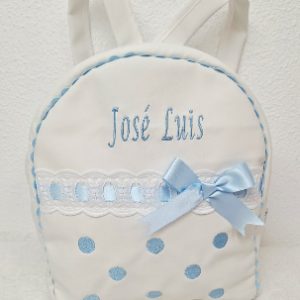 mochila azul topos