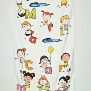 toalla nombre profe con niños