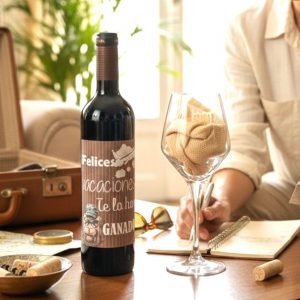 botella y copa personalizada